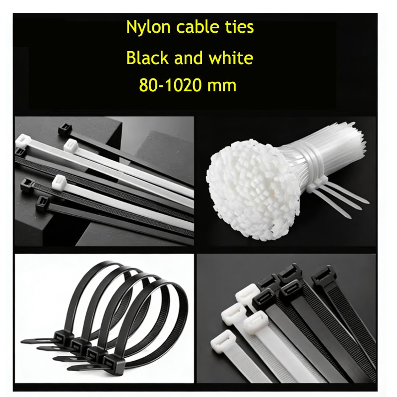 Black / White Cable Ties Zip Ties Long Short Small Thick Thin Long Heavy Duty
