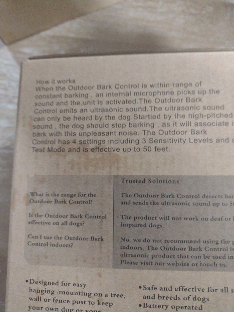 Decorative Sonic Anti Bark Control Device Deter Nuisance Barking Waterproof G3E