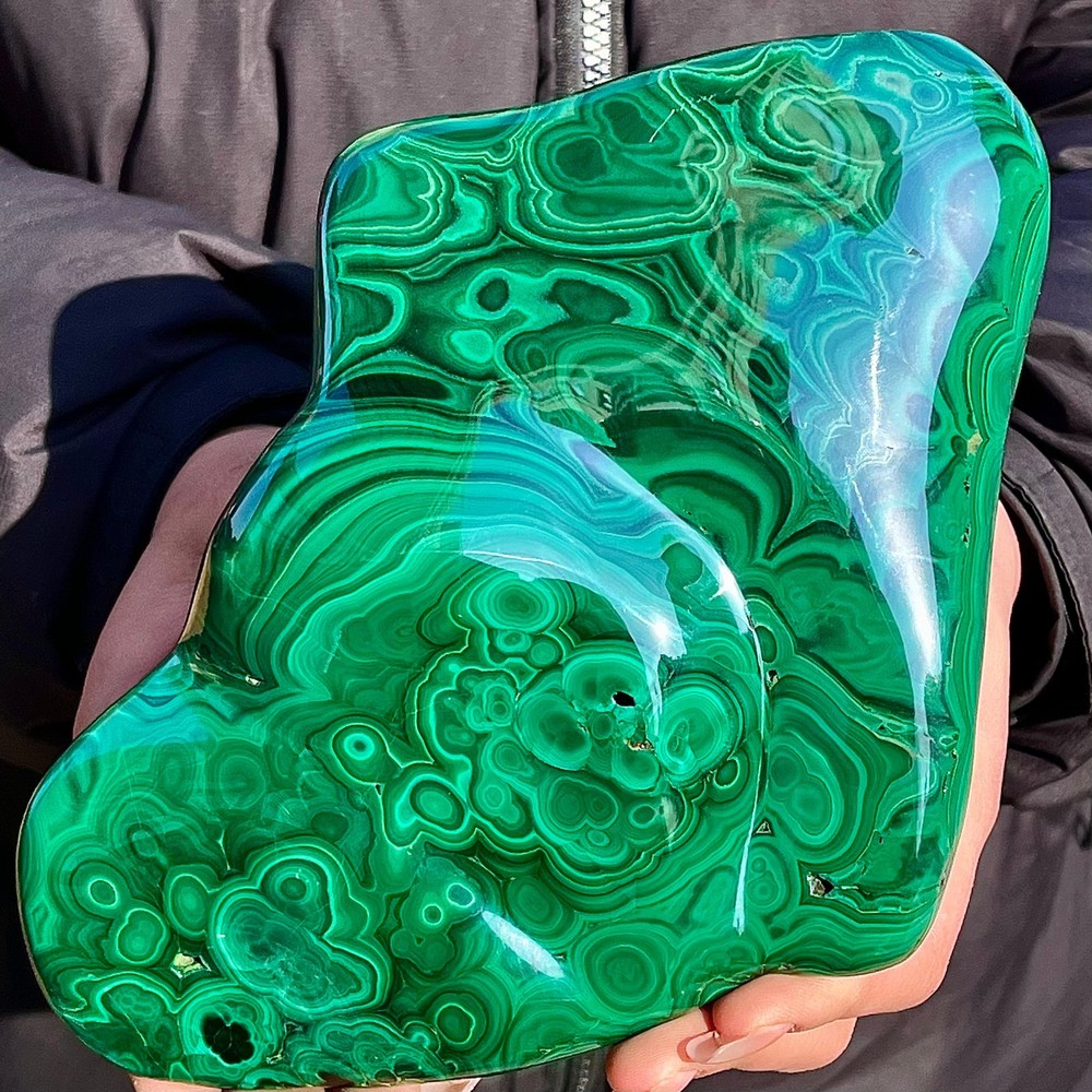 3.41LB Malachite/Malachite type transparent clustered coarse mineral sample