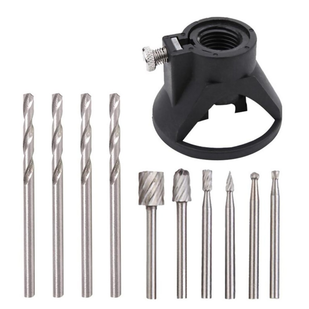 Multi Rotary Sanding Tool Guide HSS Router Drill Bits Set For Dremel