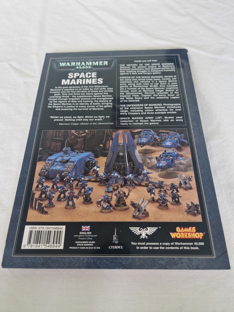 Warhammer 40K SPACE MARINES Codex Softcover 2009 Games Workshop OOP VGC