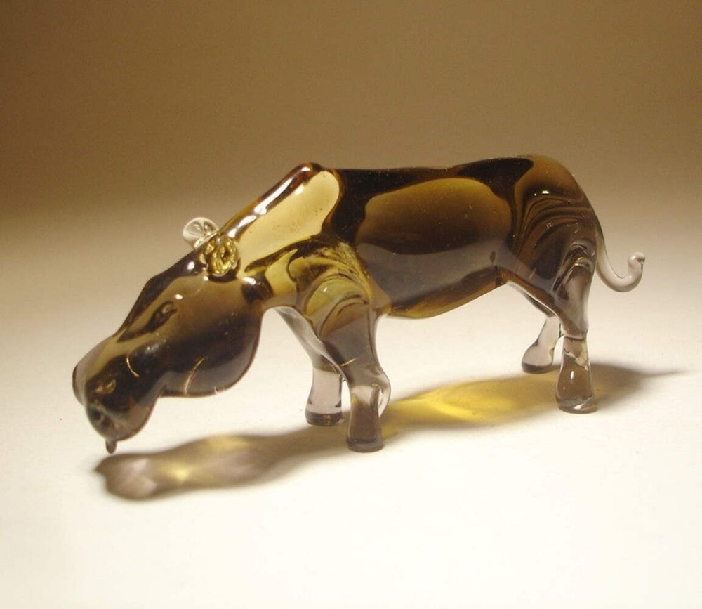 Glass Hippopotamus Figurine