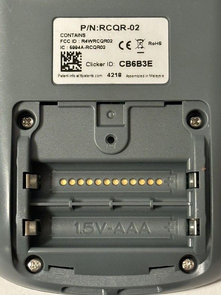 Turning Technologies QT2 Response Device Click ID: CB6B3E - Works