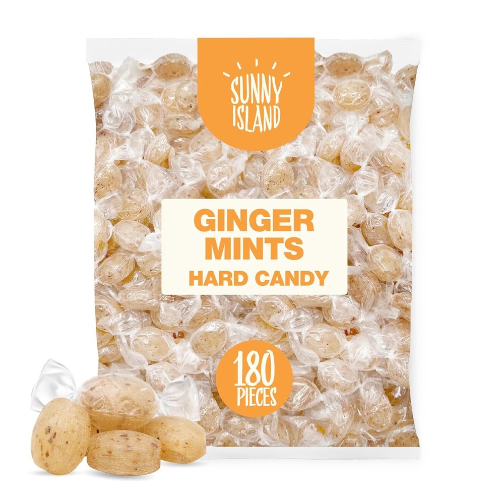 Ginger Mints Hard Candy, 2-Pound Bag (About 180 Pieces)