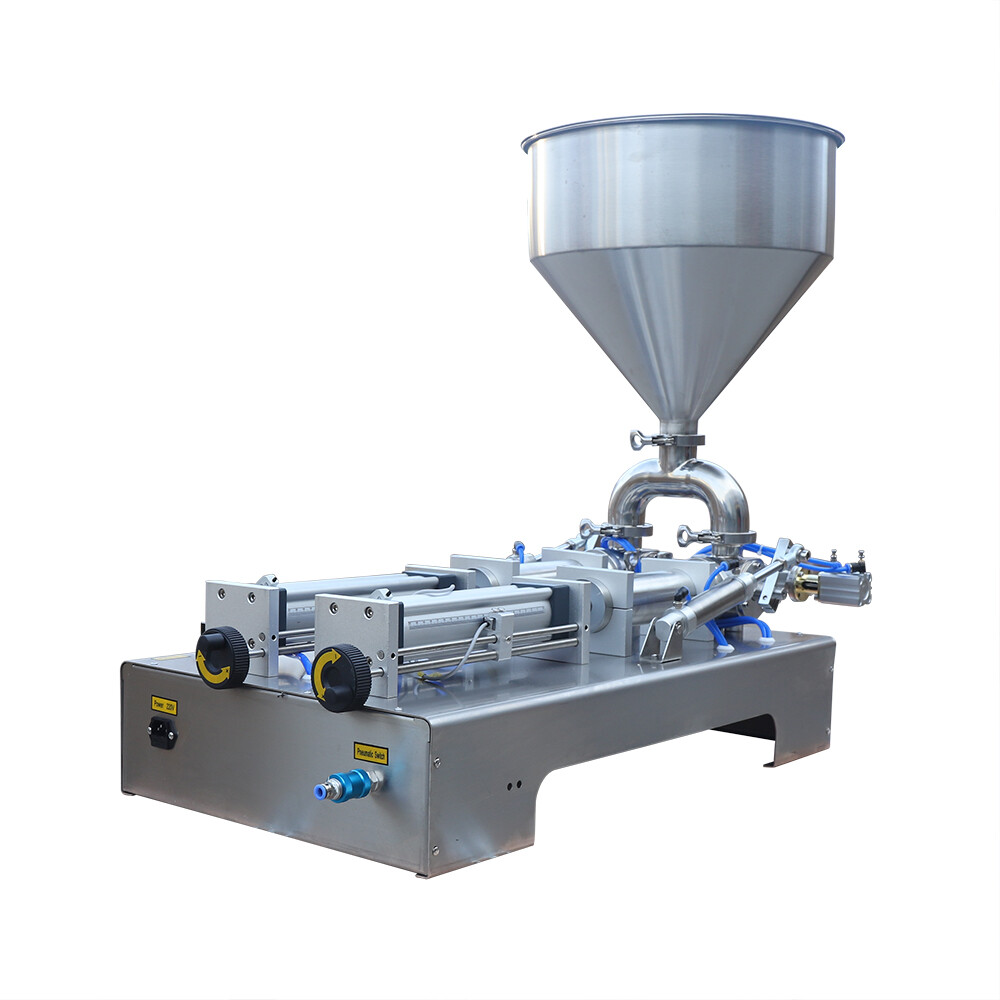 Double Head Liquid Paste Filling Machine Horizontal Pneumatic 50-500ml