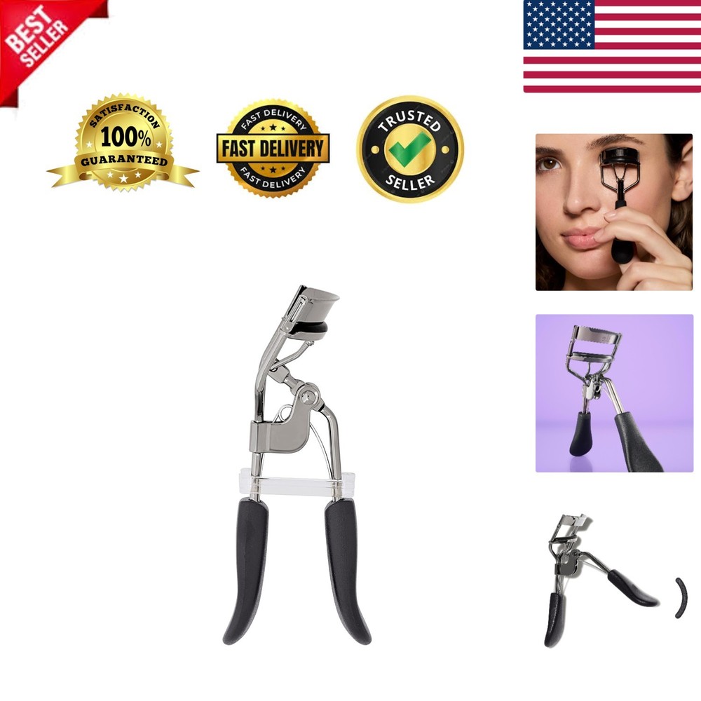 Pro Eyelash Curler for Voluminous Lashes - Includes Extra Rubber Pad, Silver