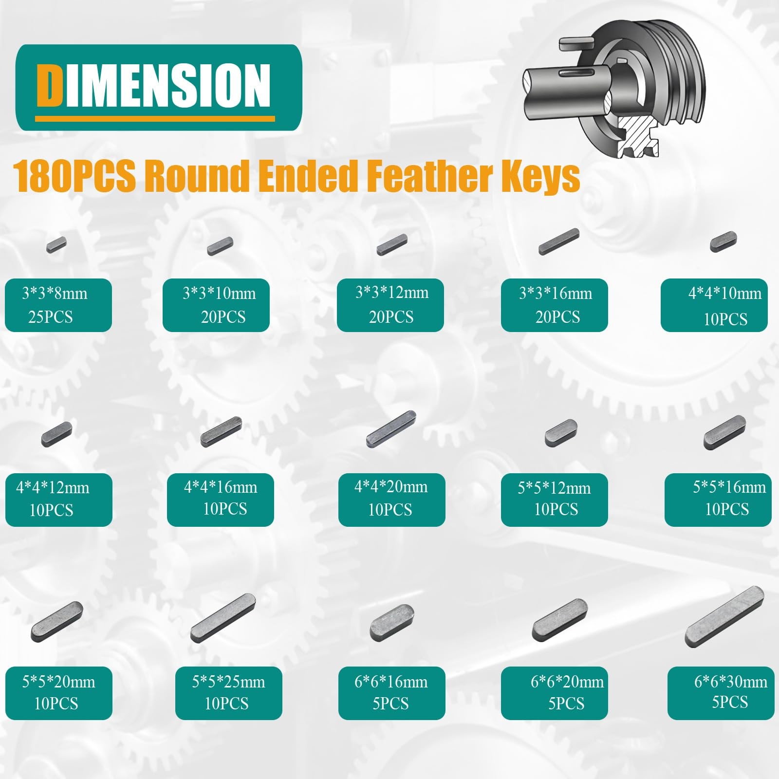 385pcs Metric Woodruff Key Assortment Kit Popular Sizes Include 205PCS Woodru...
