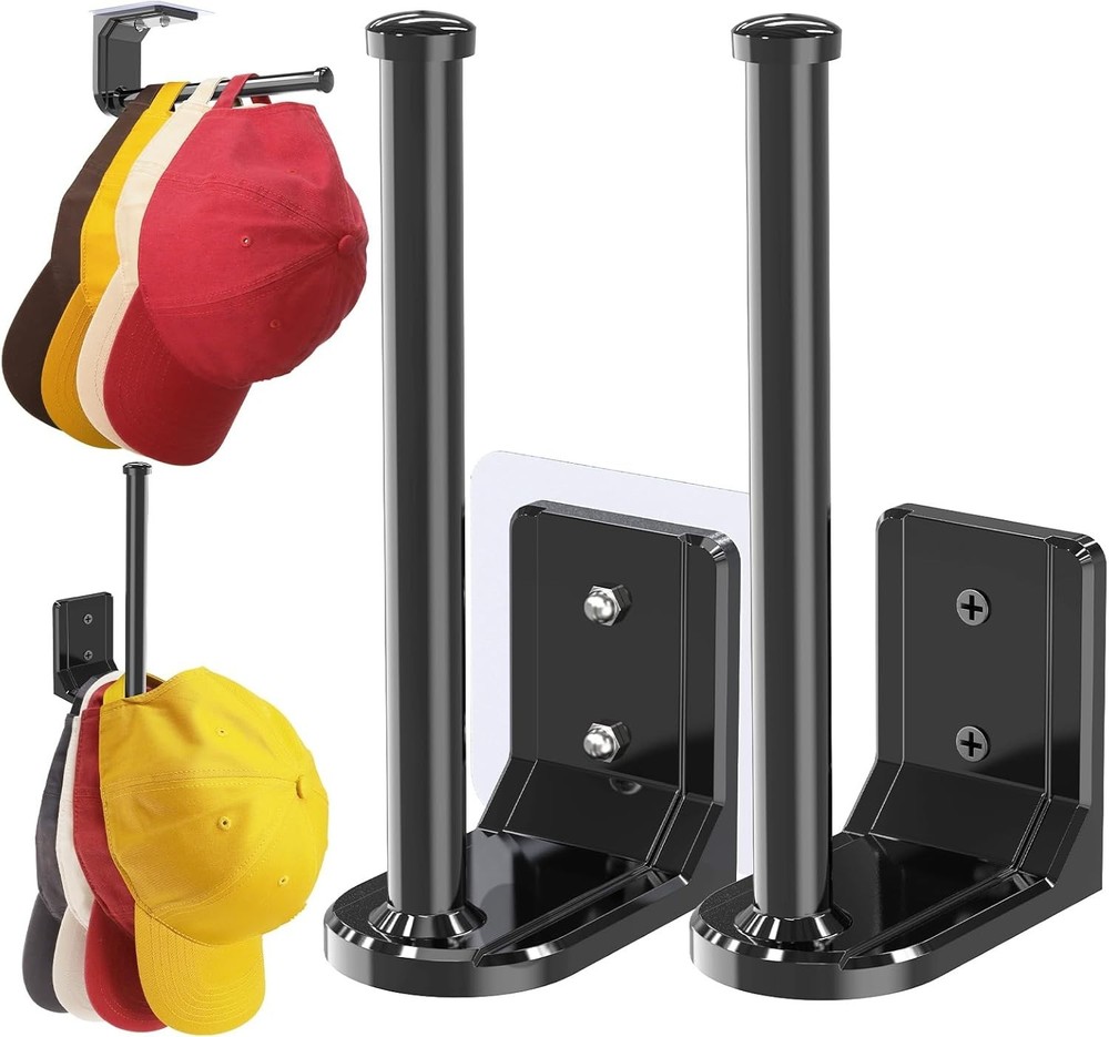 Compact and Stylish Wall-Mounted Hat Hooks - Maximum Weight Capacity 30 lbs