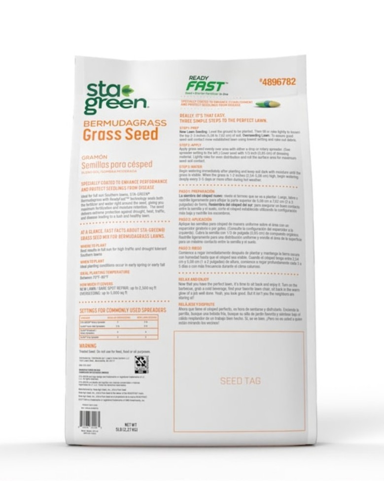 Sta-Green Bermuda Grass Seed 5lbs