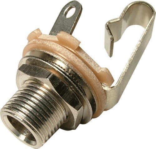 1/4" Mono 2-Conductor Input Jack, Open Circuit, Long Bushing (Type L11)