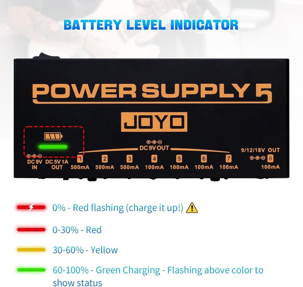Battery-Powered Guitar Effect Pedal Supply