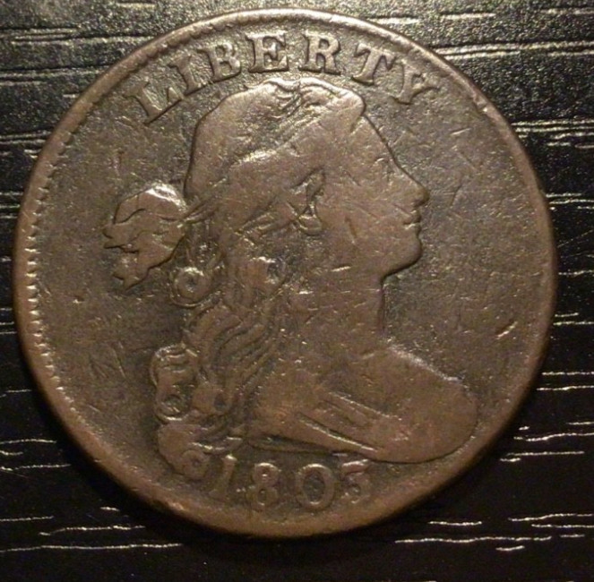 1803 No Stem Capped Bust Large Cent, VF. Beautiful! G154