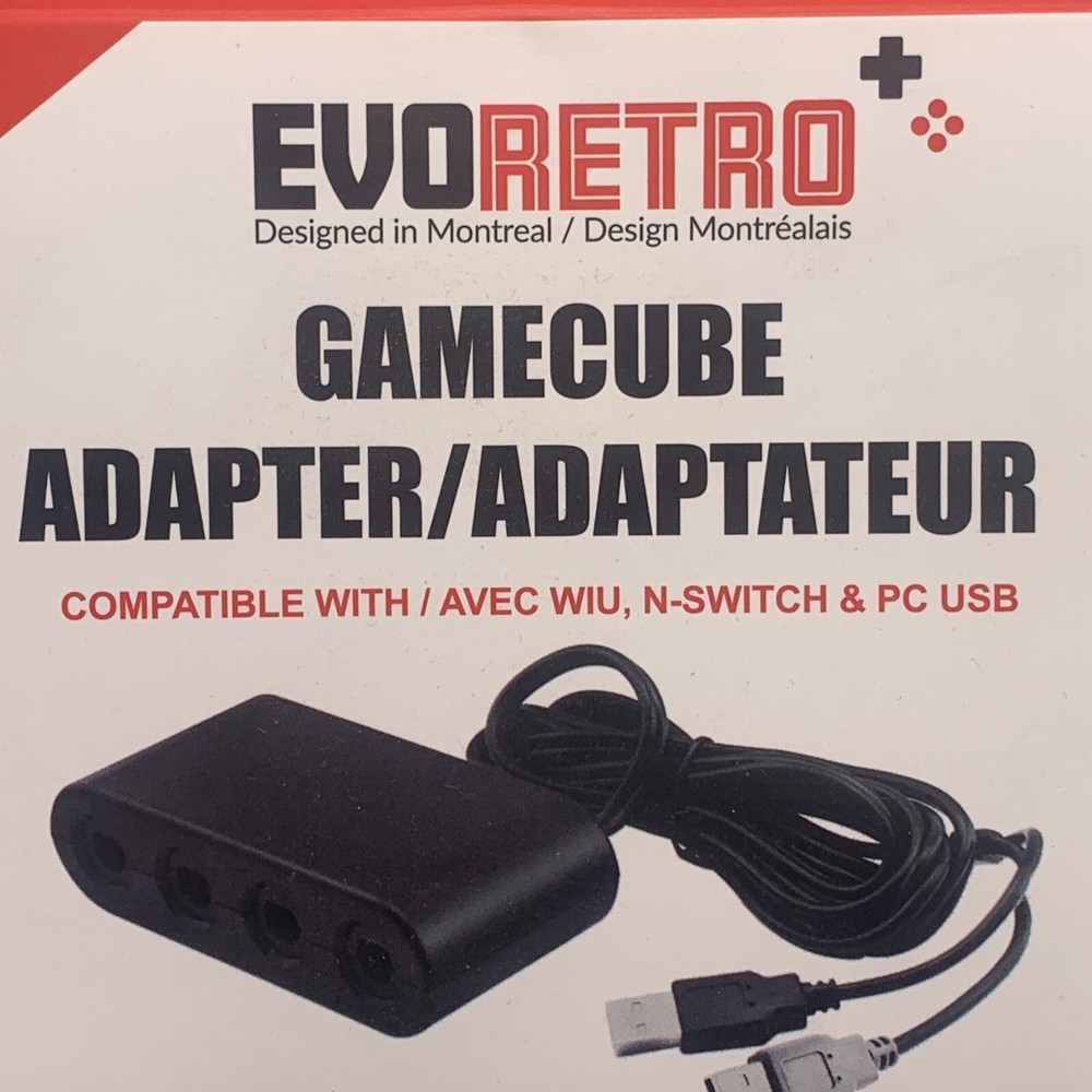 EVORETRO 4 Port Adapter for Gamecube Controller Wii U, Switch, and PC USB