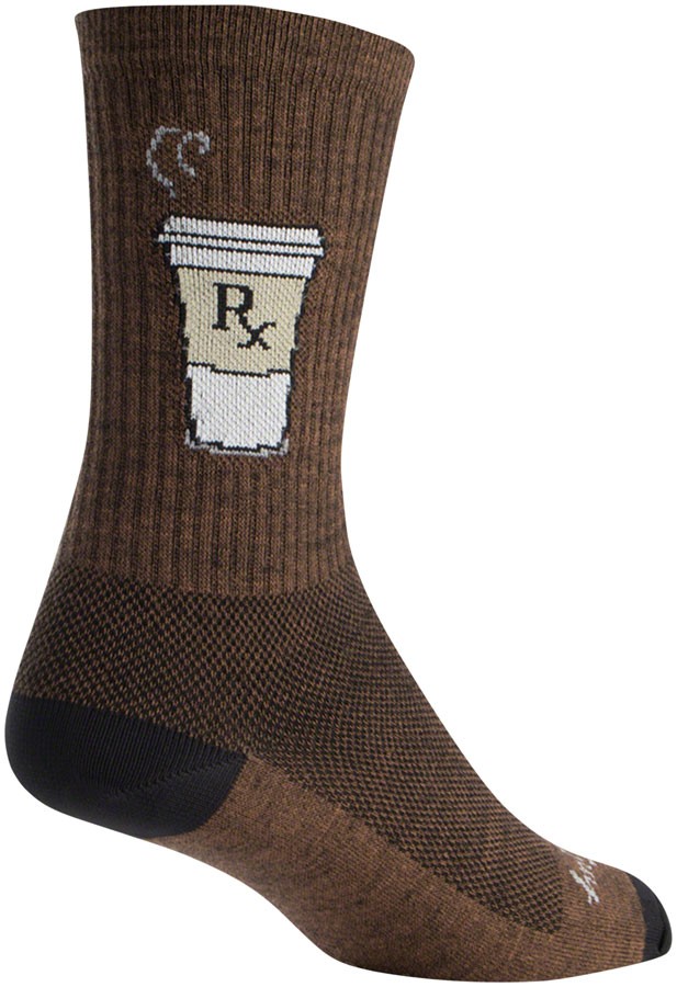 SockGuy Wool Socks Crew Socks Small/Medium Brown Unisex