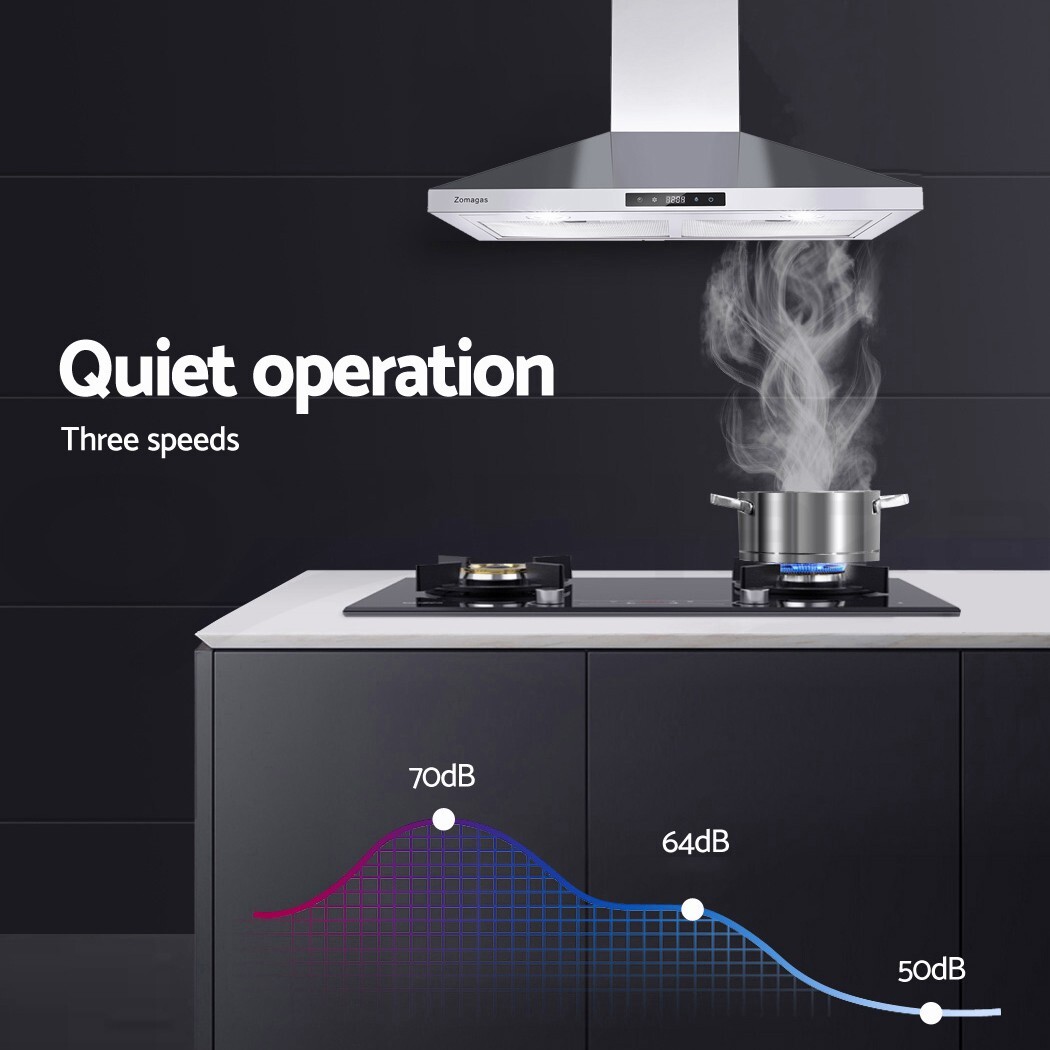 Wall Mount Range Hood 30inch Stainless Steel Vent 450CFM Touch Panel w/LED NEW