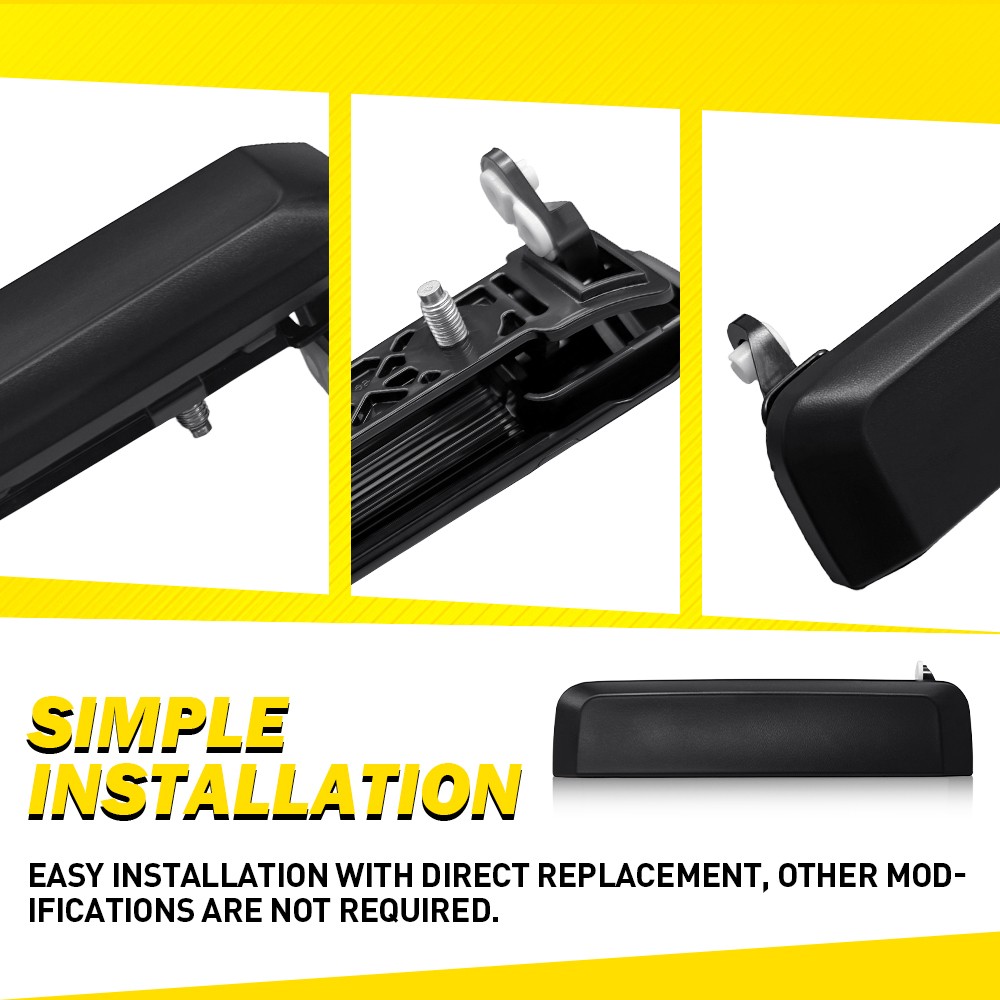 For Nissan 1986-1994 D21 Driver&Passenger Side Front Door Handle Outer Black 2X