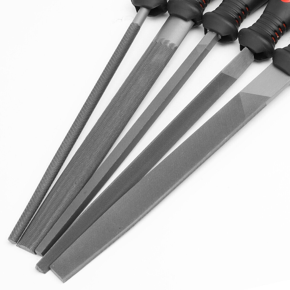 12" DUAL CUT SERRATION PATTERN TAPERED HALFT/ROUND TRIANGLE BASTARD FILE SET