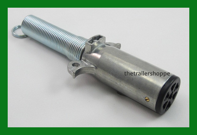 Metal 7 Way Plug Semi Trailer Light Connector Round Split Pin Receptacle