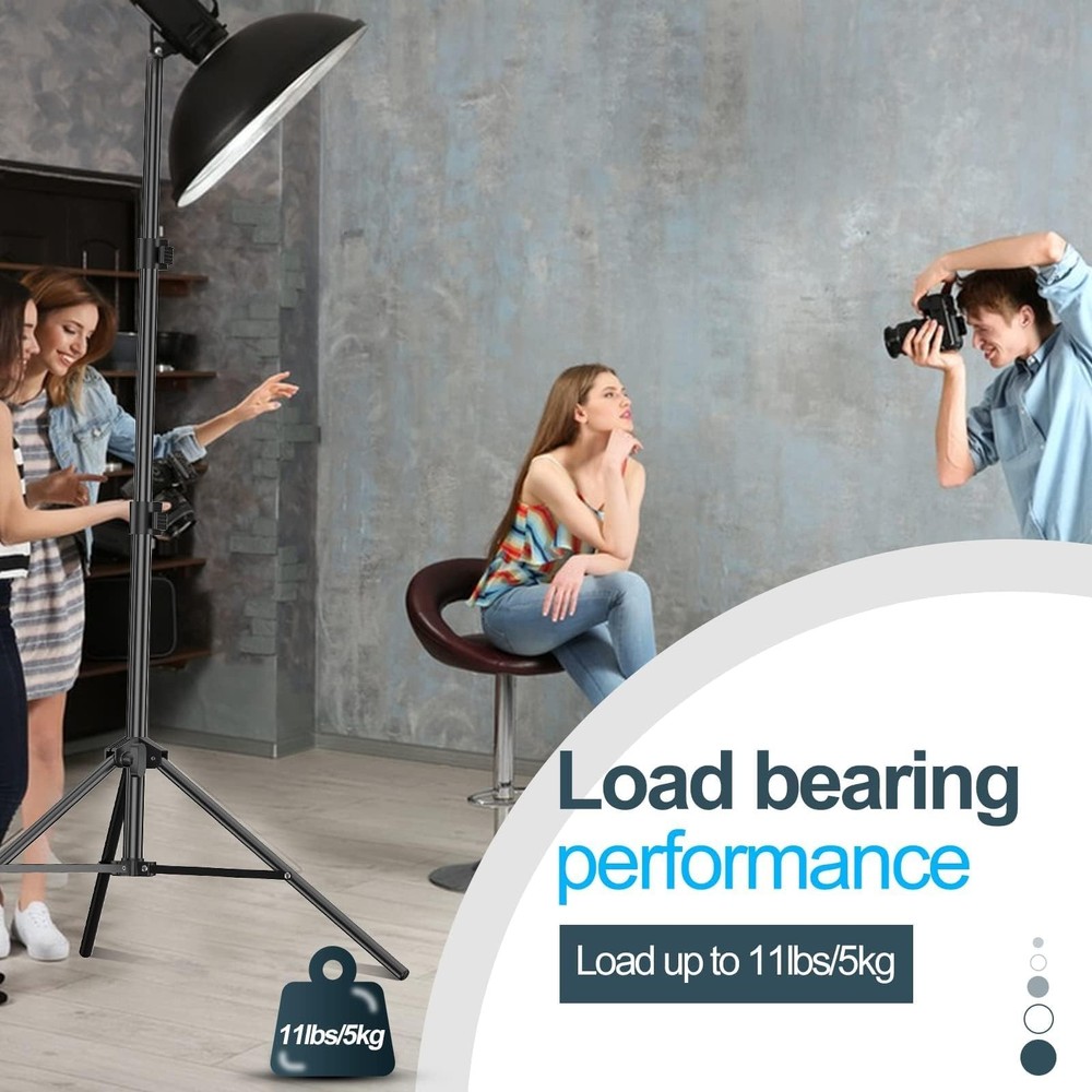 2 Pack 7 Ft Light Stand, Photography, Portable, Tripod, Case, Softbox, Flash