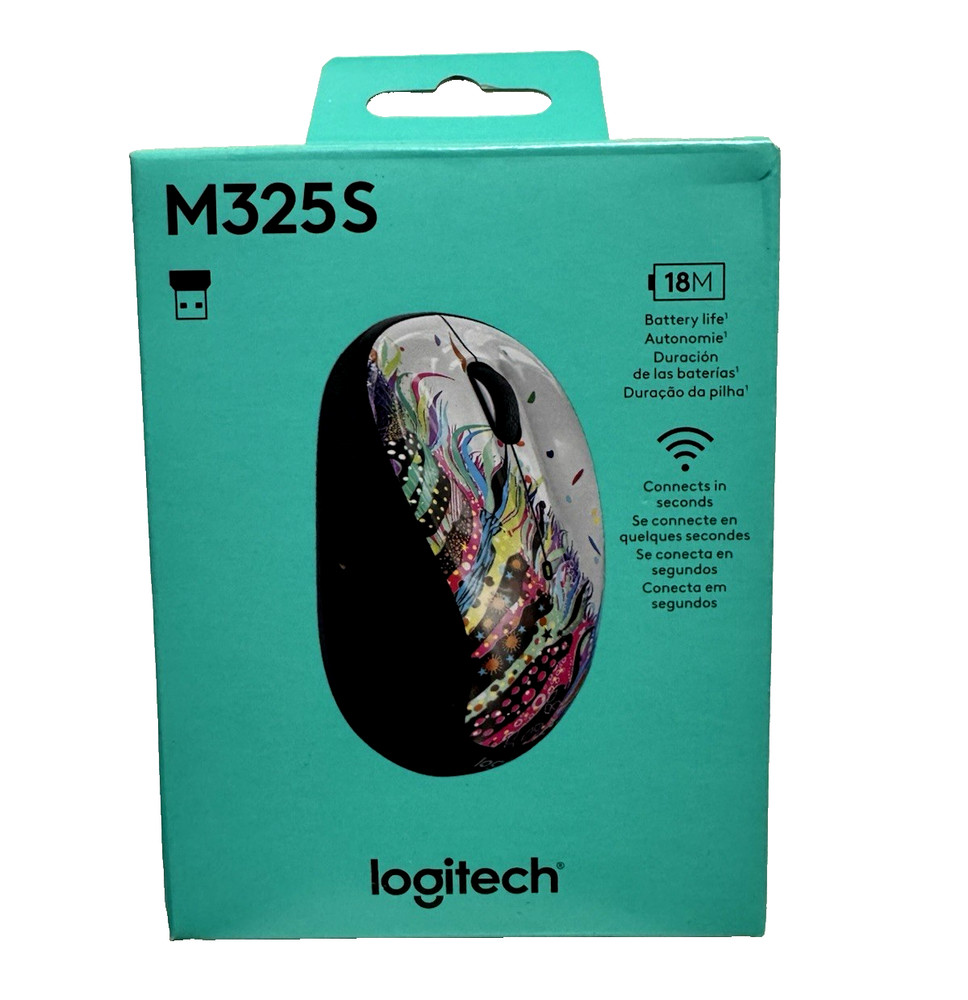 Logitech (M325s) Wireless Optical Compact Ambidextrous Mouse. MULTI COLOR. NIB