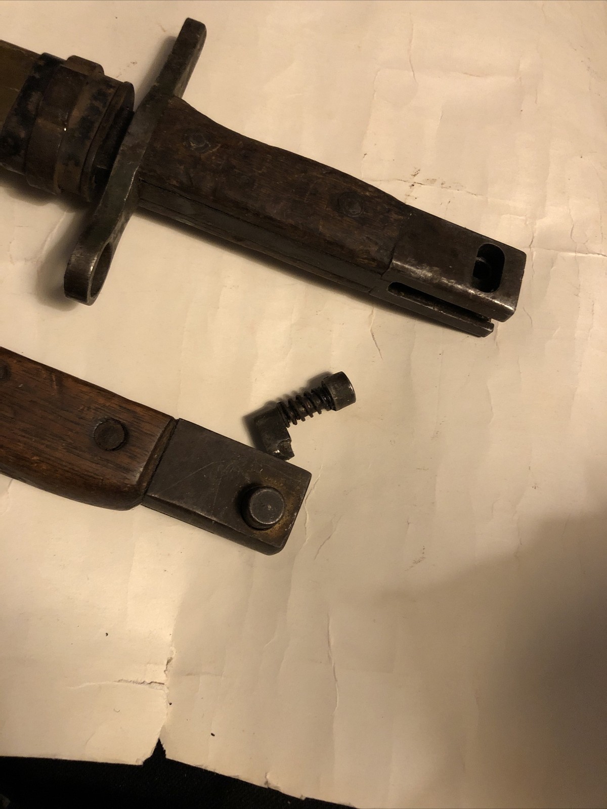 WW2 Japanese bayonet CATCH & Button Toyoda Jidoshoki SEISAKUSHO WWII Japan Part