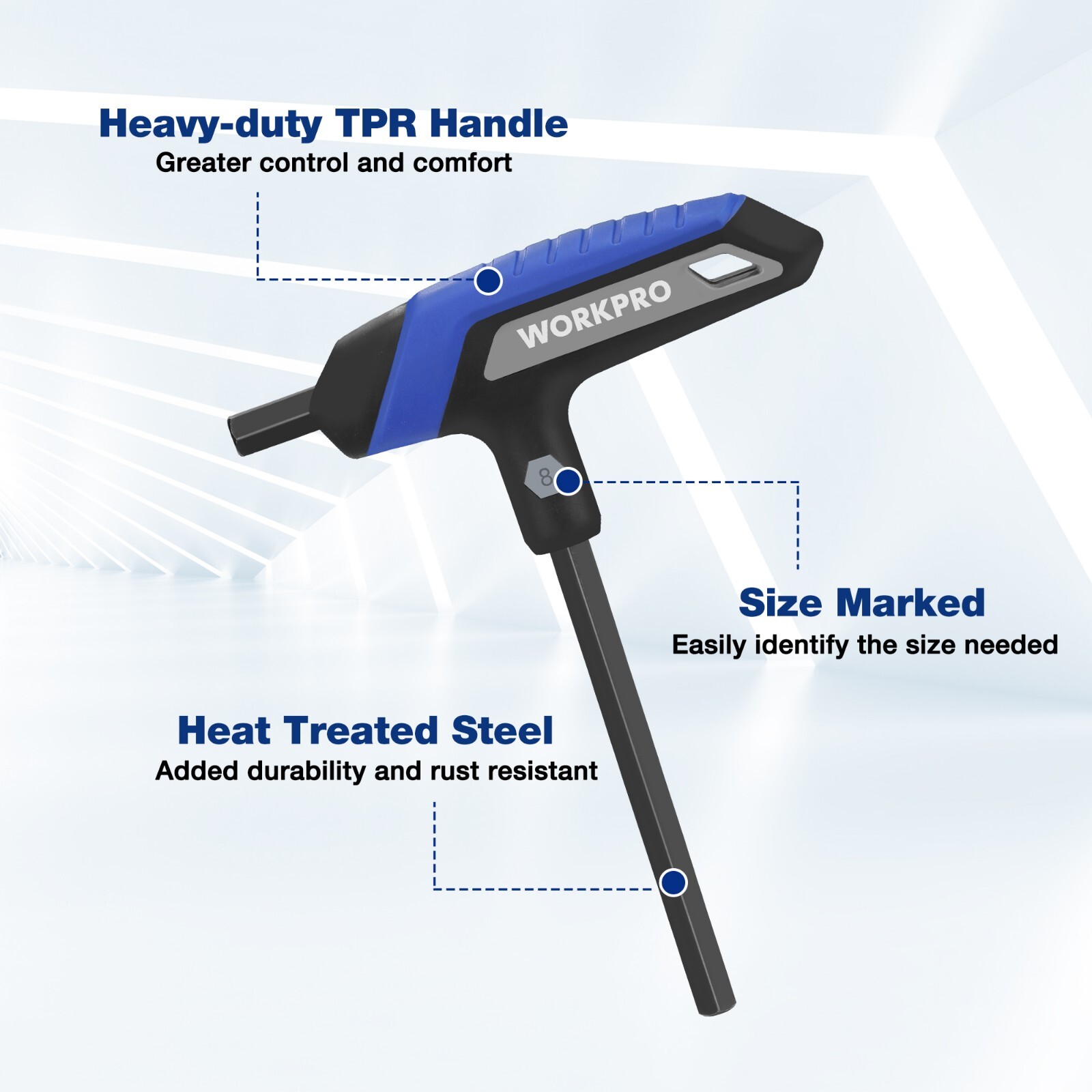 14-Piece T-Handle Allen Wrench Set, Metric & SAE T Handle Hex Key with Rack