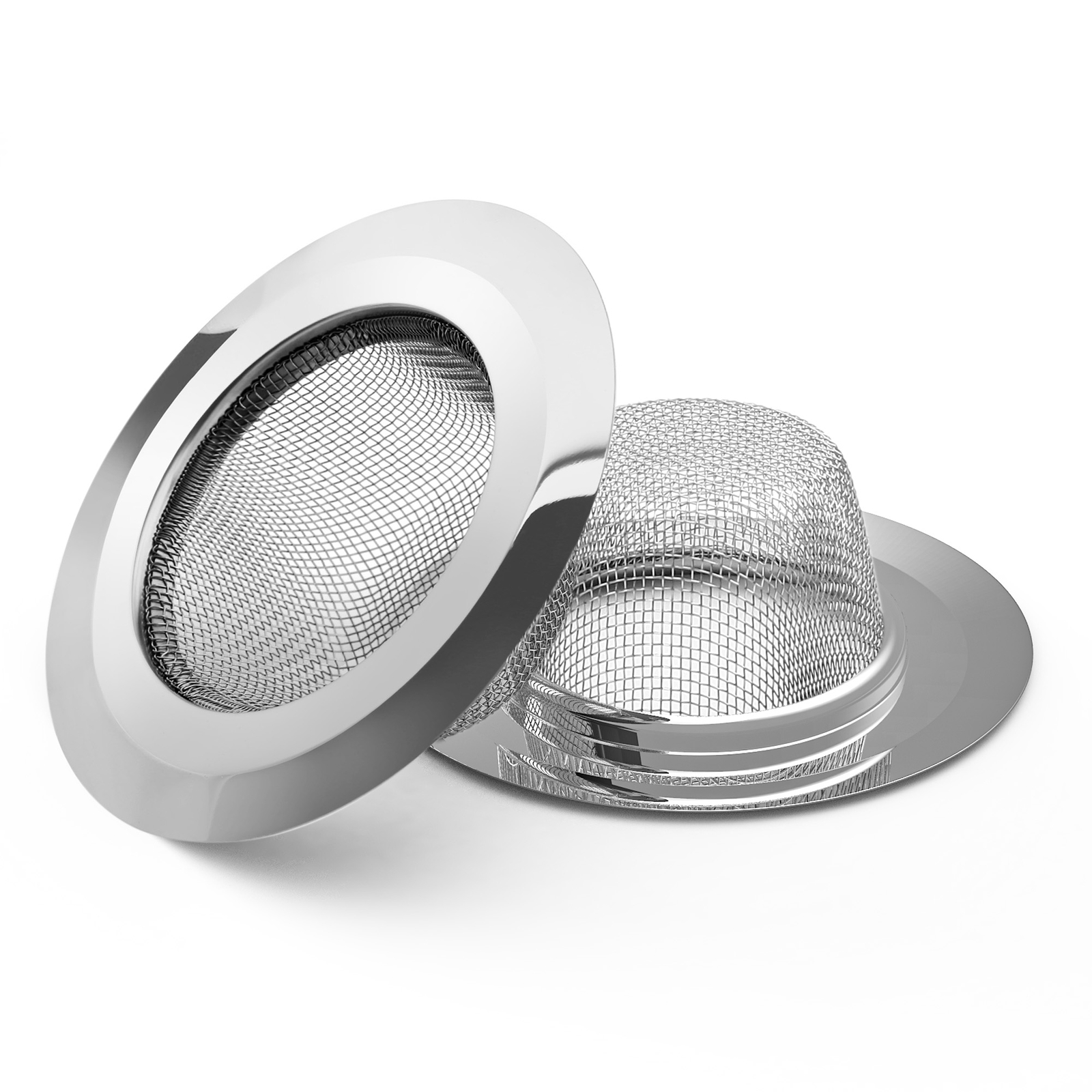 Kitchen Sink Strainer Large Wide Rim 4.5" Stainless Steel Mesh Drain Filter