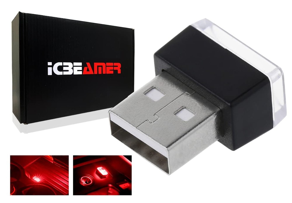 Mini USB LED Light 1-Pack () | Direct Plug-in Red TYPE-A (Standard)
