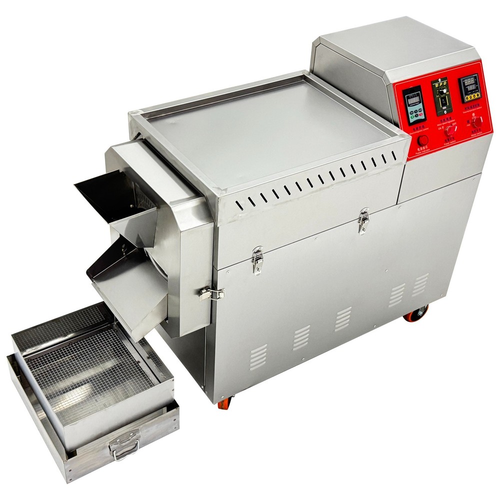 220V Electric Coffee Bean Nut Roaster Roller Type Roasting Machine 27.5Lbs