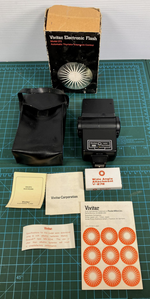 Vivitar 272 Shoe Mount Electronic Flash Automatic Thyristor Control Box Manual