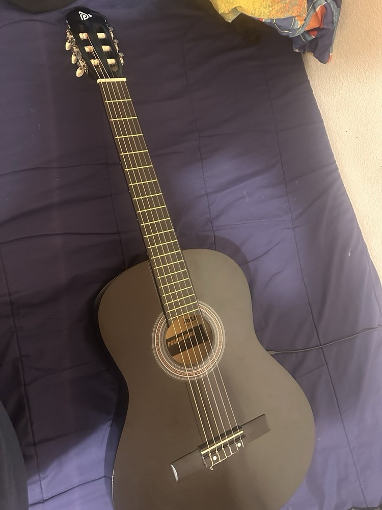 Pyle PGAKT30B Classical Guitar Black 6 String w/Gig Bag & Spare Strings