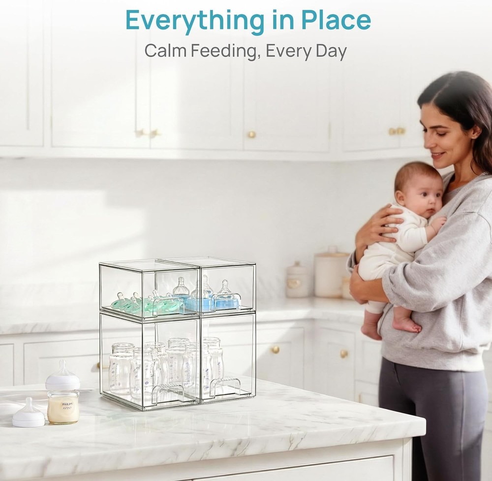Stackable Storage Drawers with Non-Slip Design - Organize Any Space Effortlessly