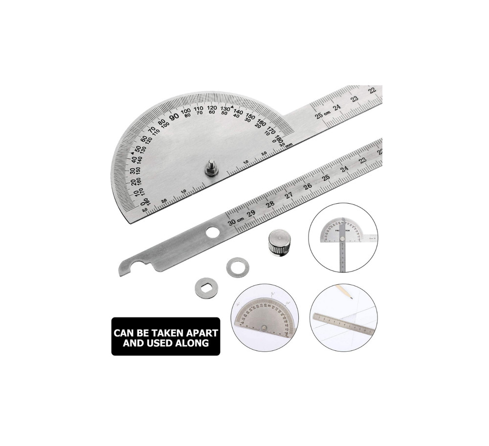Angle Protractor Angle Finder Ruler Two Arm Stainless Steel Protractor Woodworki