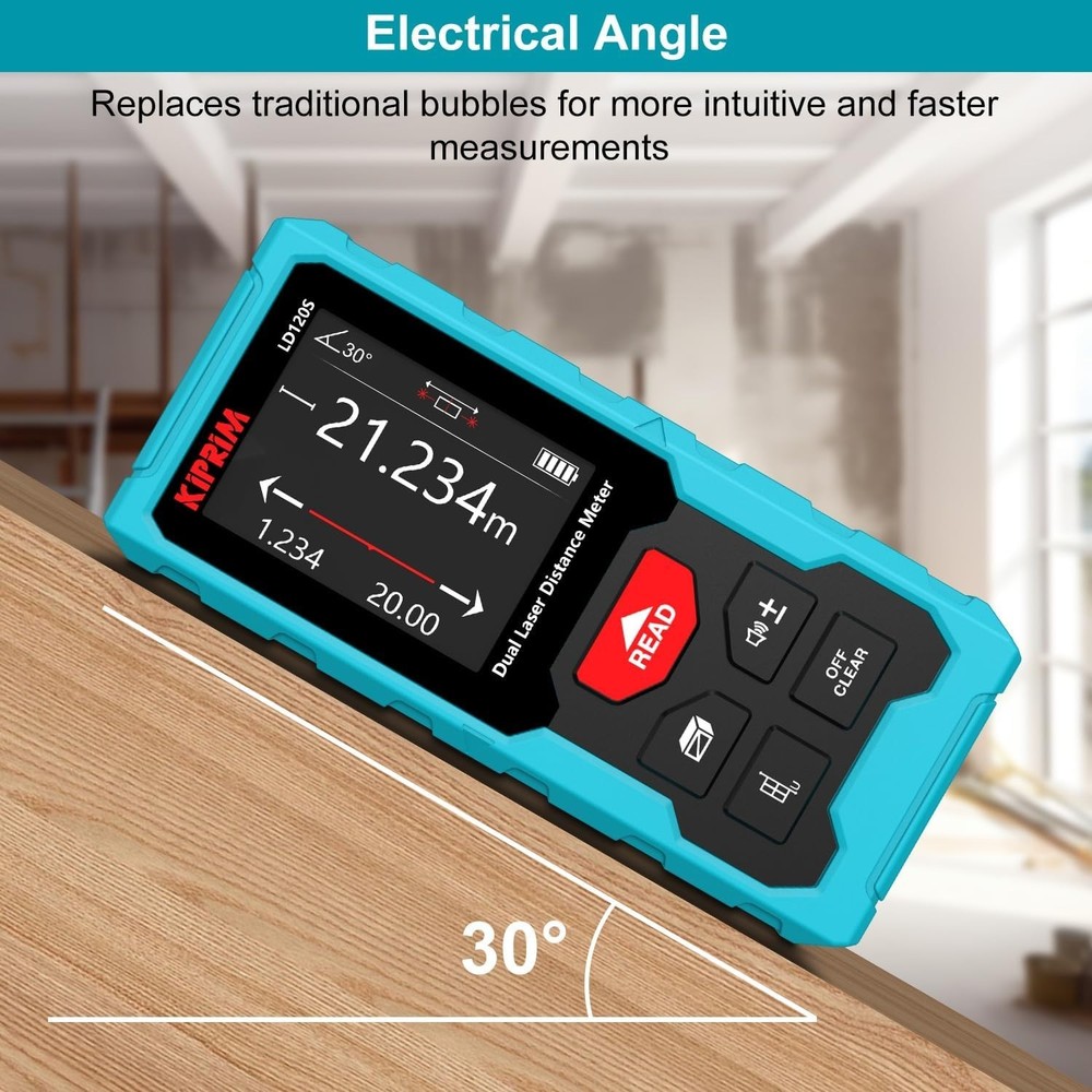 Rechargeable 393ft Laser Distance Measuring Tool with Electronic Level Function