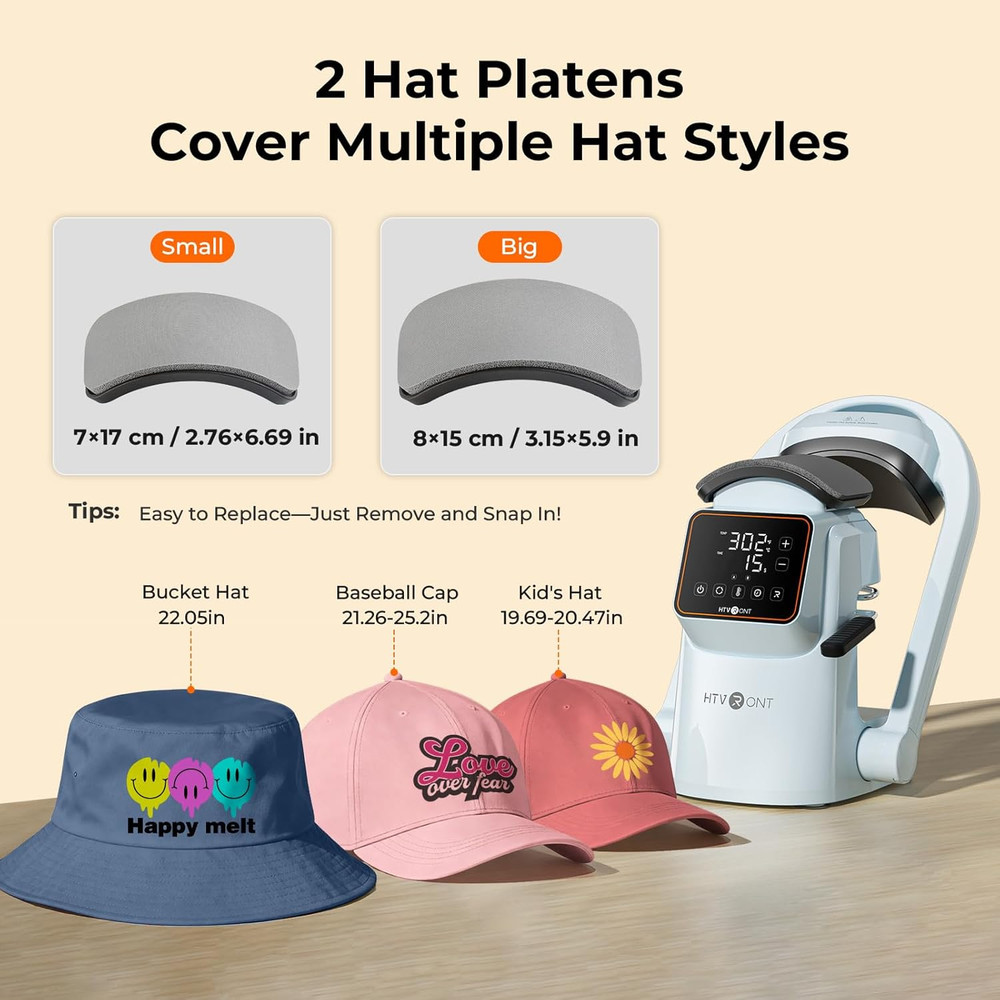 Auto Hat Press Machine - Precise Temperature Control for Embroidery Caps