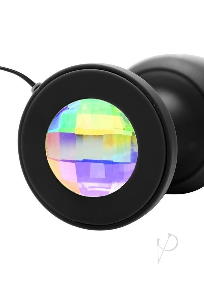 Vibrating Butt Plug Anal Plug Weighted Flared Base Wired Remote Silicone Black