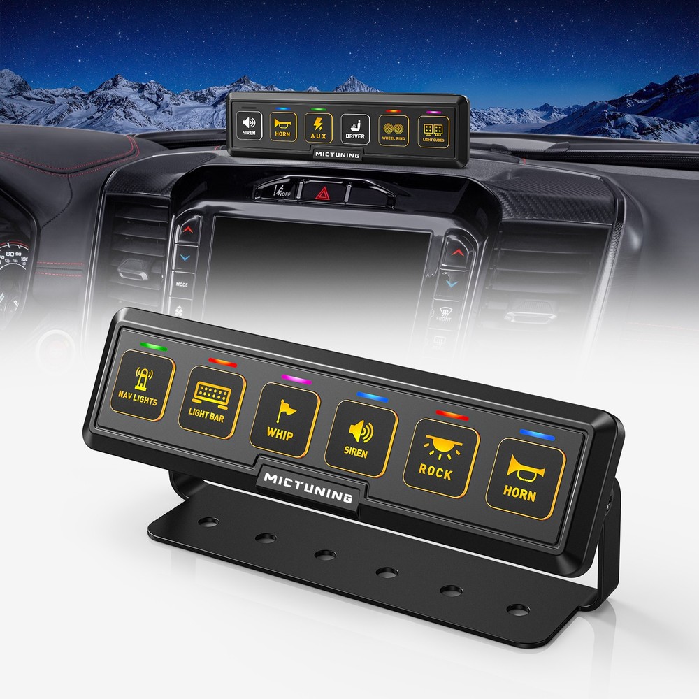 BB60 Wireless 6 Gang Switch Panel, Auxiliary LED Light Bar Switch Remote Control