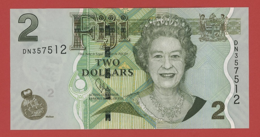 FIJI  2  DOLLARS ( 2012 )  PICK # 109b  UNC.