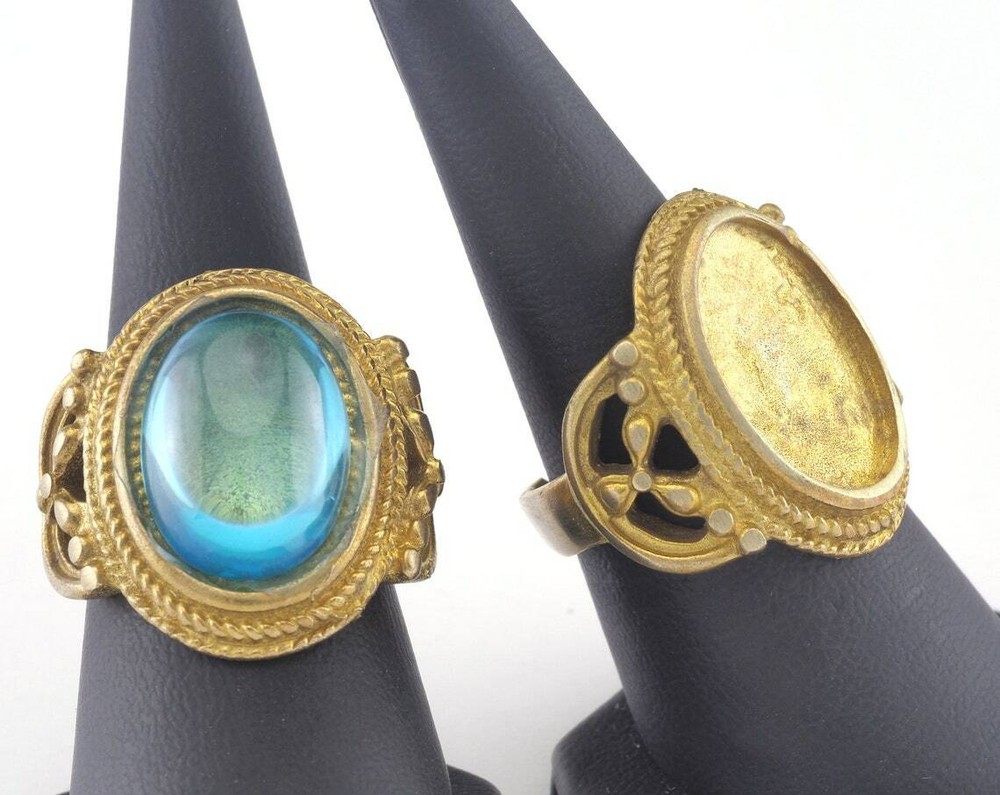 Ring Adjustable Ring Bezel - Raw brass 18mm 7.5US inner size - Adjustable 2841