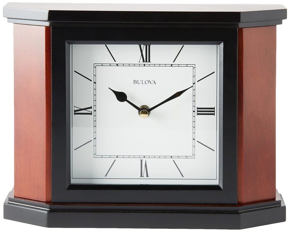 Bulova B1881 Holyoke Clock Small, Cherry Brown