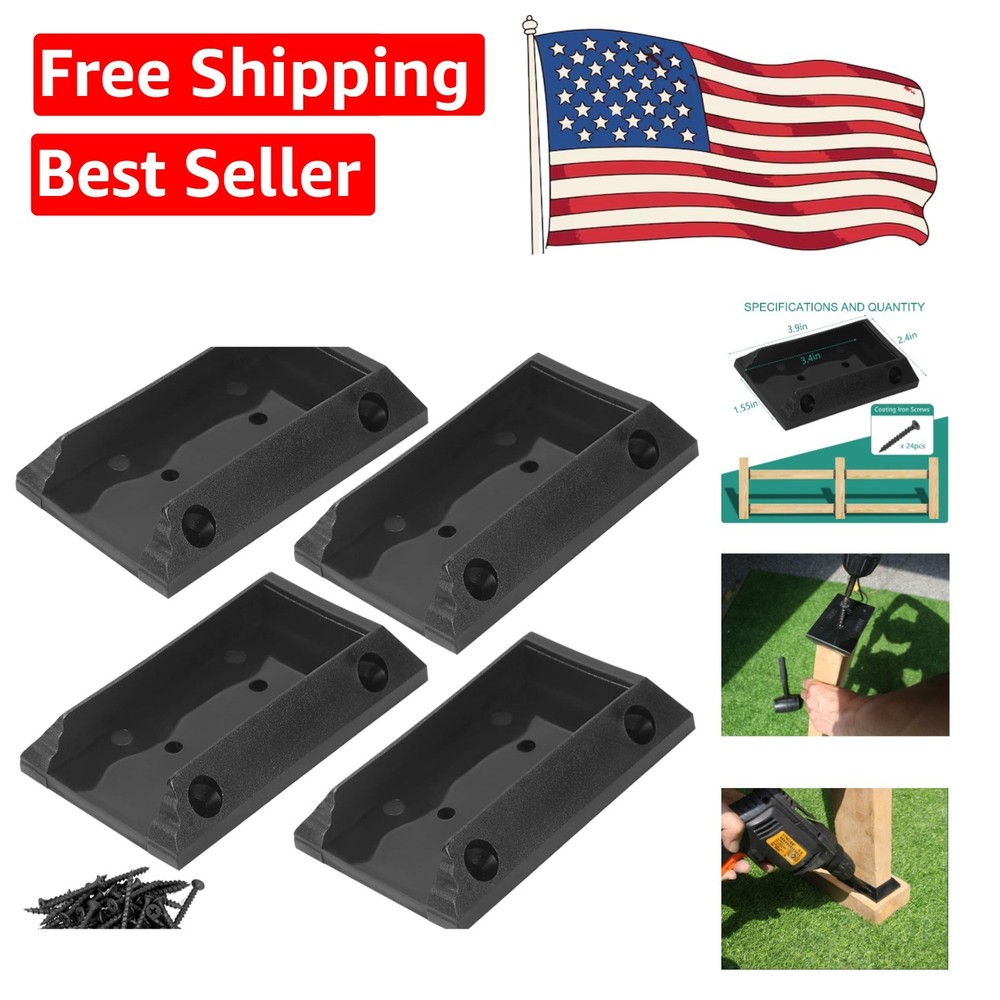Corrosion-Resistant Nylon Deck Railing Brackets - 4-Piece Set for Secure Support