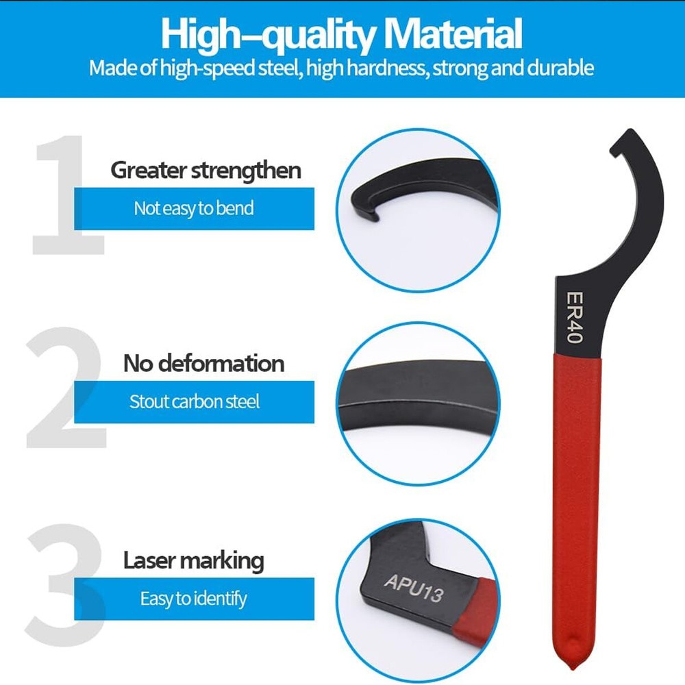 6pcs Coilover Spanner Wrench Set Coilover Wrench C-Shape Spanner Wrench Shock US