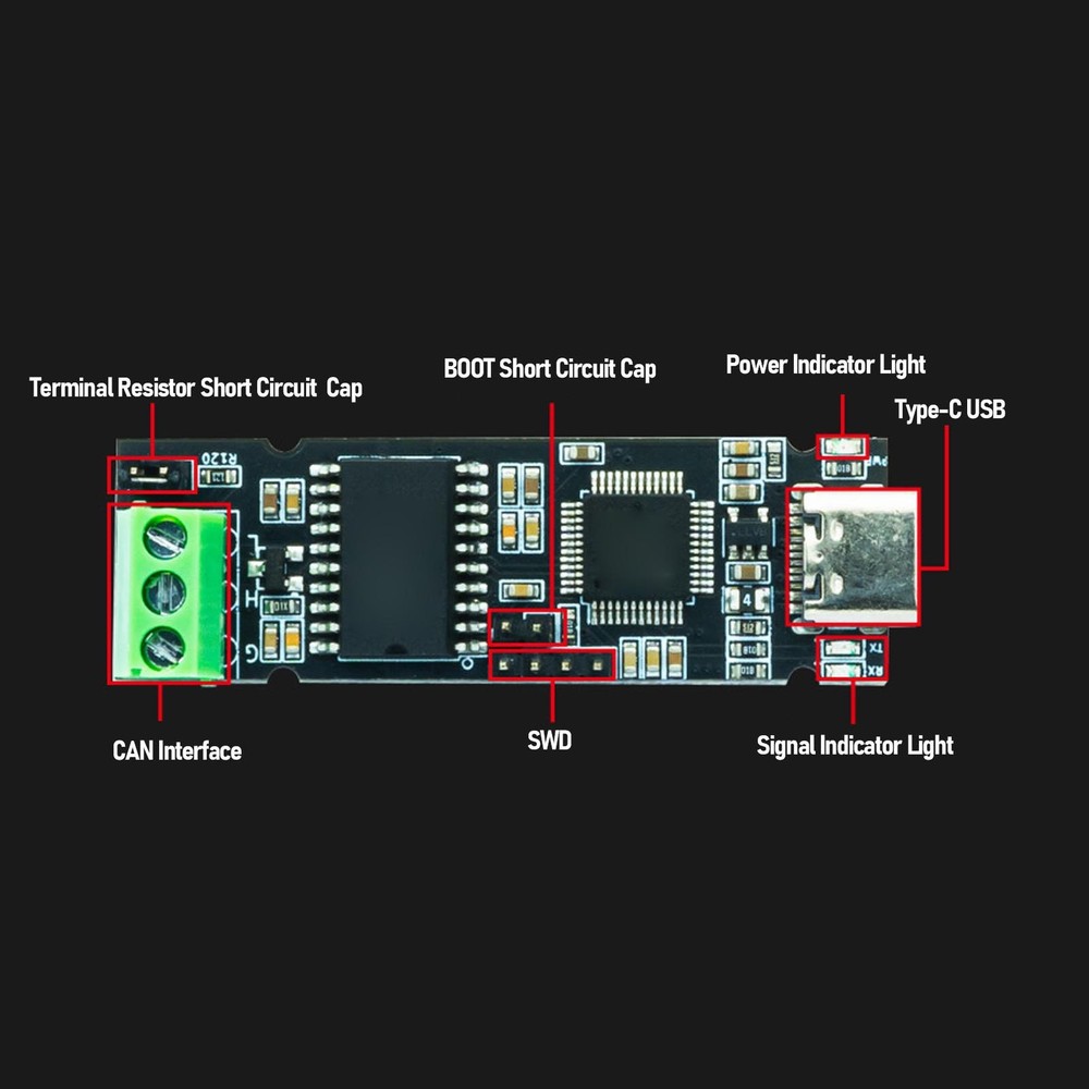 USB CAN Converter Module With High Performance For Industrial Debugging JWJC