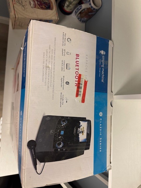 Singing Machine ISM990BT Bluetooth Karaoke System CD+G Player USB Mic Bundle