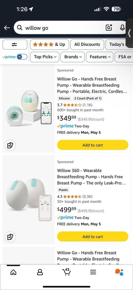Willow GO breast pump open box never use