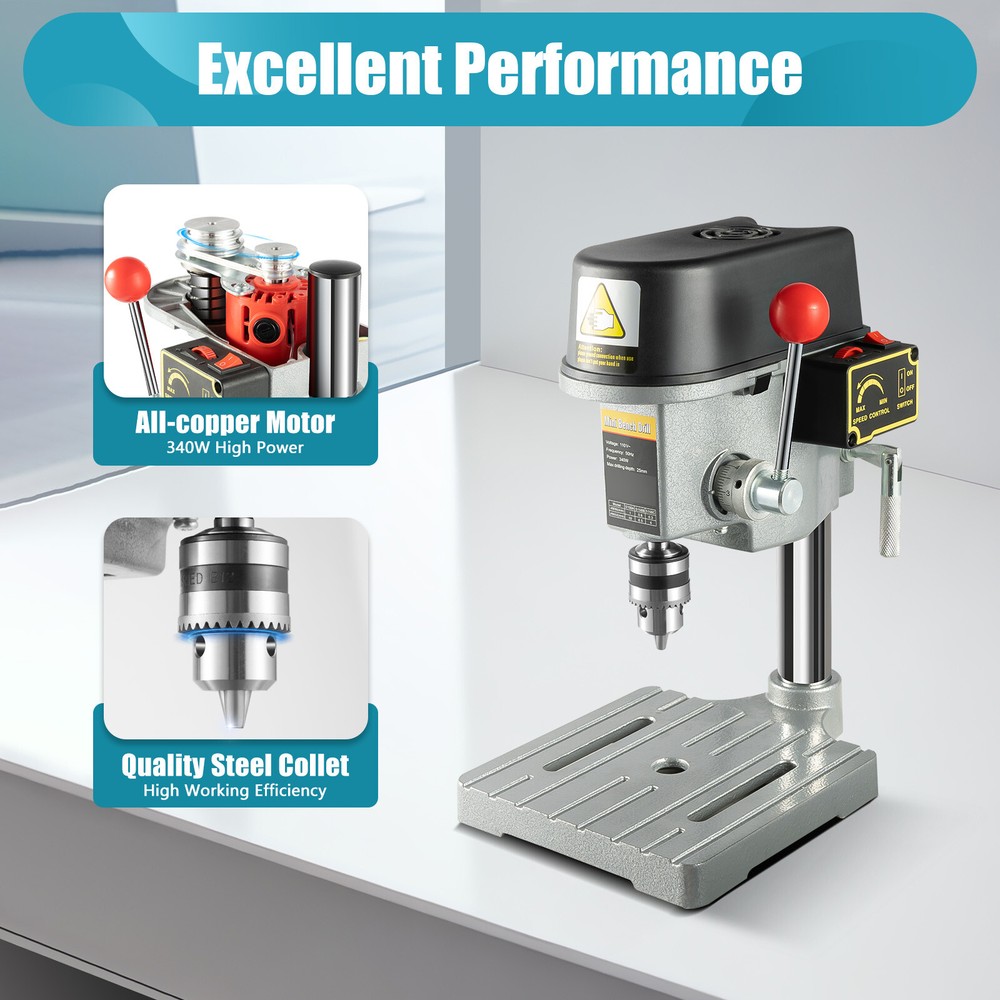 Portable Mini Electric Drill Press - Compact, High-Precision Benchtop Tool
