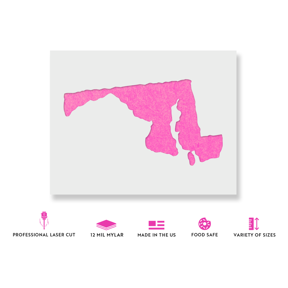 Maryland State Stencil - Durable & Reusable Mylar Stencils