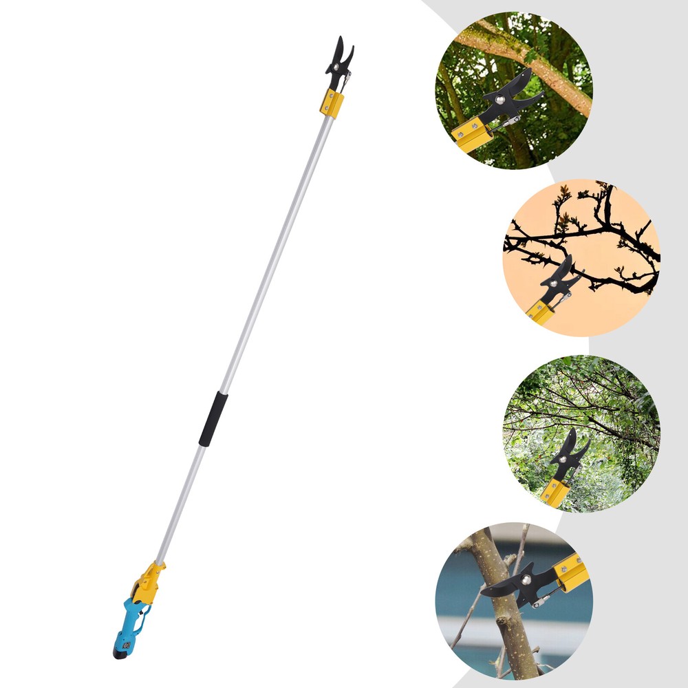 Electric Pruner Cordless Pruning Shears Extension Pole Bar Tool Lithium 2Battery