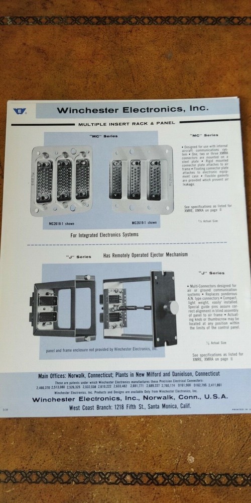 1950s Winchester Electronics ~ Catalog No.359 ~Electronics Connectors Terminals