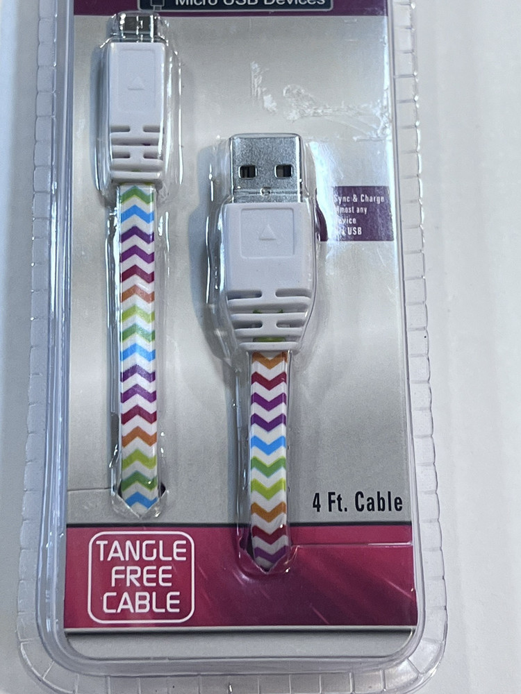 Wireless Gear Sync & Charge Cables 4ft For Use with Micro USB Devices